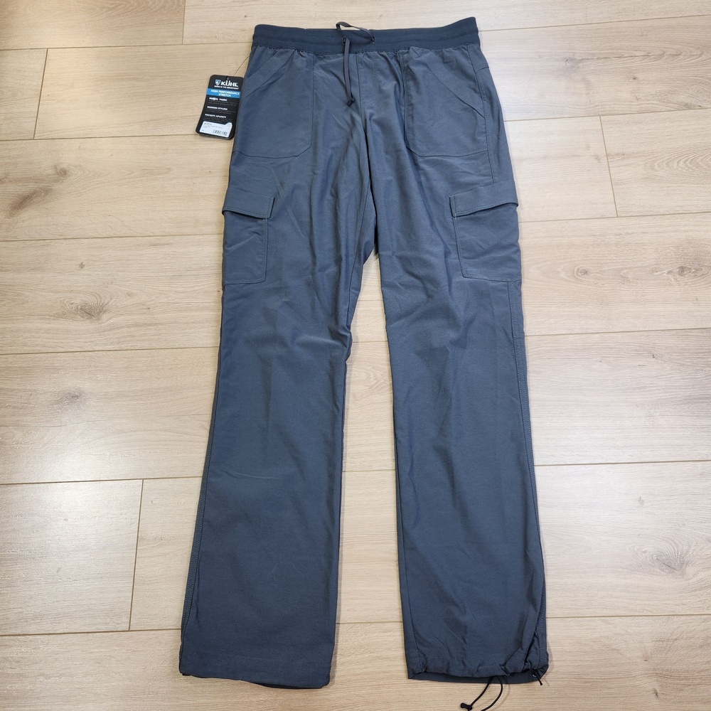 Kuhl Trekr Straight Pants Womens Medium Regular Gray Cargo Stretch Hiking